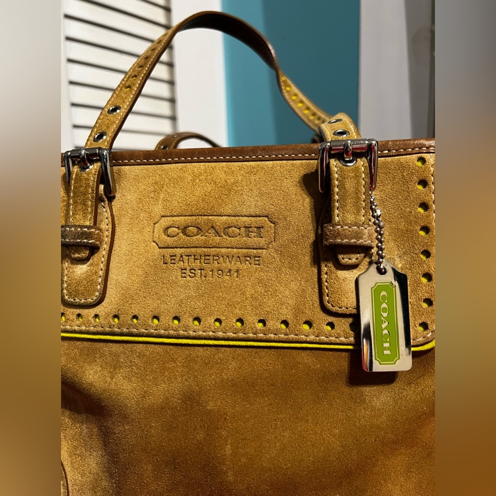 Coach suede handbag in great condition.
